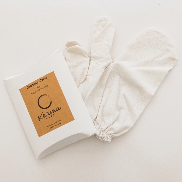 Raw silk dry skin massage gloves 100% raw silk. - Picture 3 of 3